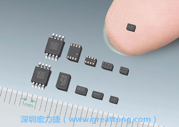 常規(guī)IC與WLP制作的封裝設(shè)計(jì)元件，尺寸有極大的差異，WLP僅需晶粒尺寸就有相同的電氣特性。