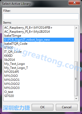 若要存到另外一個library 里， 要點選在File->Current library 重新再選擇Active Library， 就可以點選 File->Save Module in Acitve library 