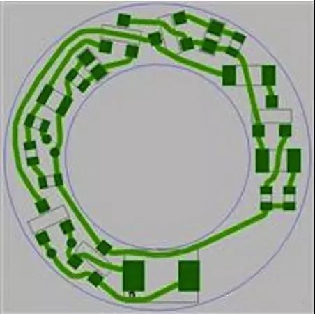 圖6：PCB布線例子：(a)拓?fù)涫阶詣硬季€器(完成了100%導(dǎo)線的布線)；